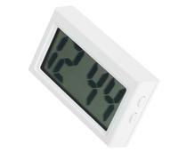 COOLHIYA Horloge Numérique Mini pour Tableau de Bord de Voiture, Silencieuse, Légère, en Plastique Blanc, Design Minimaliste à 4 Angles, pour Voiture