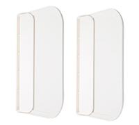 COOLHIYA Lot de 2 Étagères Pliantes Murales en Plastique Blanc, Adhésives sans Clous, Capacité de Charge Forte pour Rangement Soigné sur Balcon ou Hôtel
