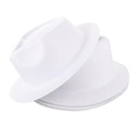 COOLHIYA Lot de 4 Chapeaux Blancs en Papier à Peindre pour Soirée Dansante, Finition Soignée, Design Simple et Créatif, Résistants et Faciles à Personnaliser