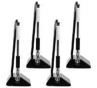 COOLHIYA Lot de 4 Stylos à Bille 0,5 MM Support de Table Fixe, Stylos Multifonctions pour Usage Professionnel et Papeterie de Bureau, Écriture Fluide, Signature en Plastique