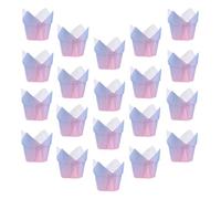 COOLHIYA Lot de 50 Caissettes Muffins en Papier Tulipe, Sûres et Saines, Forme Délicate, pour Stand de Concession ou Boulangerie