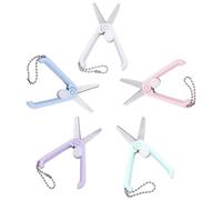 COOLHIYA Mini Ciseaux Portables Poignées Ergonomiques Sûres Lot de 5 en Acier Inoxydable pour Couture, Loisirs Créatifs et Usage Scolaire