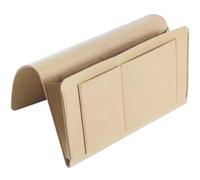 COOLHIYA Organisateur de Chevet Suspendu en Feutre Beige avec Poches Multiples, Espace de Rangement Supplémentaire pour Lunettes et Tablette, pour Chambre et Salon