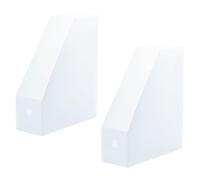 COOLHIYA Organisateur de Fichiers et Classification Claire 2pcs de Bureau en Plastique Finition Soignée pour Documents et Journaux, pour Bibliothèques et Bureaux à Domicile