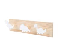 COOLHIYA Patère Murale en Bois Blanc Design Dinosaure, Crochet Multifonction sans Bavures pour Chambre Adulte et Rangement Élégant