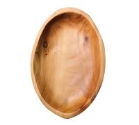 COOLHIYA Plateau à Fruits en Bois Massif Oval 27×18×3 CM, Assiette à Collation Alimentaire, Plat de Rangement pour Hôtel et Restaurant, Plateau de Service Léger et Polyvalent