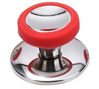 COOLHIYA Pommeau de Couvercle Silicone Renforcé Anti-chaleur Poignée Amovible pour Pot Casserole Wok et Fait-tout Version Rouge Petite