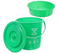 COOLHIYA Poubelle Cuisine en Plastique 10l Couvercle, Séparation Humide et Sèche, Bac à Compost pour Environnement de Cuisson Intérieur