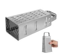 COOLHIYA Râpe Multifonction Inox Faces pour Légumes et Pommes de Terre Outil de Cuisine Résistant pour Trancher Râper et Moudre Préparation Rapide et Nettoyage Facile