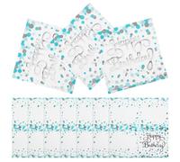 COOLHIYA Serviettes en Papier Argentées à Pois Bleus et Design Élégant Lot de 40 Serviettes à Cocktail Jetables Fête D'anniversaire pour Décorations de Mariage