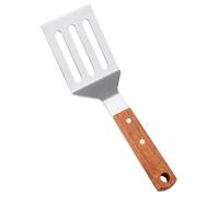 COOLHIYA Spatule Cuisine Pelle à Steak Manche en Bois en Acier Inoxydable Portable Ustensile Multifonction Confortable à Tenir pour Barbecue et Cuisson Teppanyaki