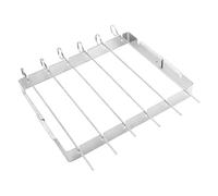 COOLHIYA Support de Barbecue Pliable Portable en Acier Inoxydable, 1 Set | Argenté, Format Compact, Pics Métalliques, pour Sortie Barbecue et Pêche