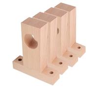 COOLHIYA Supports de Tringle de Placard Stabilité Renforcée en Bois Beige Lot de 4 Installation Facile, Diamètre de Trou 3 Cm, Design Simple pour Portant Vêtement Solide