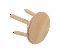 COOLHIYA Tabouret Rond en Bois Vintage à Quatre Pieds, Beige, 1 Pièce | Plateforme Stable et Sûre, Finition Lisse Polie à Main, pour Pot de Fleurs et Jardinière