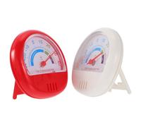COOLHIYA Thermomètre 2 Pièces en Plastique Rouge pour Réfrigérateur Outil de Mesure de Température Portable Lisse sans Bavures pour Usage Intérieur et Extérieur
