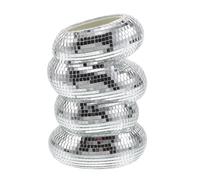 COOLHIYA Vase Boule Disco Argenté - Vase À Fleurs en Spirale Plastique Résistant pour Décoration De Table De Salon Ou Bureau Moderne