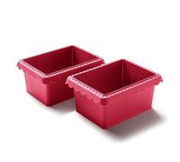 Coolinato - Lot de 2 mini moules à pain 550 g en silicone platine résistant à la chaleur - Rouge - 17 x 13 x 7,5 cm - Moule en silicone pour friteuse à air chaud (Airfryer) et four - Pour petits pains