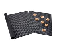 Coolinato - Set de 2 tapis de cuisson silicone platine 38x30 & 40x60 cm - Feuille pour four flexible & découplable - Papiers réutilisable résistant jusqu'à 230°C & antiadhésif - Idéal pour la cuisson