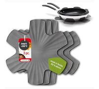 Coolinato - Set de 3 protège-poêles en Silicone 35 cm Gris - Dessous de Plat Universel, Protection pour poêles & casseroles empilable - Protection Thermique, Lavable au Lave-Vaisselle et sans BPA