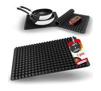 Coolinato - Tapis de cuisson en silicone platine XXL avec picots - Plaque pour four avec bord 40x25x0,7cm cuisson pauvre en graisse - Feuille réutilisable résistant jusqu'à 230°C & antiadhésif