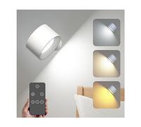 Coollamp Applique Murale Interieur,Spots muraux,Télécommande et commande tactile,3 Niveaux de Luminosité,3 Modes de Couleur,Rendu des couleurs élevé Ra≥85,Sans fil,Batterie rechargeable haute capacité