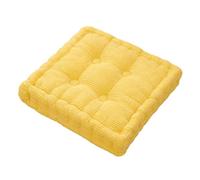 Coolpleasant Coussin de Sol Carré, Coussin de Chaise Salle À Manger Épais, Tapis de Méditation Respirant d'oreiller de Sol de Luxe pour Adultes, Personnes âgées, Animaux(Size:40x40cm,Color:Jaune)