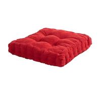 Coolpleasant Coussin de Sol Carré, Coussin de Chaise Salle À Manger Épais, Tapis de Méditation Respirant d'oreiller de Sol de Luxe pour Adultes, Personnes âgées, Animaux(Size:40x40cm,Color:Rouge)