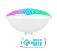 COOLWEST 54W Lampe Piscine LED PAR56, RGB Lumiere Piscine IP68 Etanche, PC Par56 12V DC/AC, Led Eclairage avec télécommande, Décoration Jardin Éclairage Universel