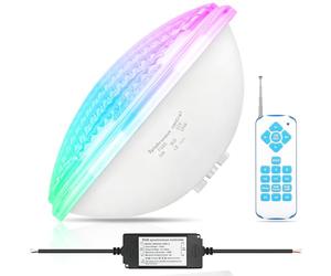 COOLWEST LED Piscine PAR56, 54W Projecteur Piscine RGBW Multicolore Synchroniseur Externe avec Télécommande IP68, AC 12V pour Éclairage de Jardin