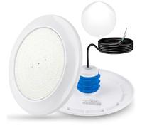 COOLWEST Projecteur Piscine Vissable avec Filetage 1 1/2", 25W LED Eclairage Piscine Blanc, Ø180mm, IP68 Étanché Lampe LED pour Piscines Béton, SPA Escaliers, 12V AC/DC, 6000K