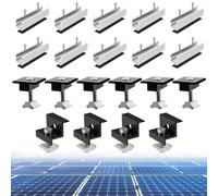Coomoors Support Panneau Solaire 12cm, Fixation 30-35mm Réglable | Kit Universel: Compatible Toit Tuiles, Bac Acier, Toit Plat et Camping-Car - Clips Mise a Terre Inclus, Solution Complète Ide