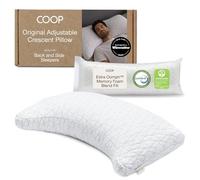 Coop Home Goods CertiPUR-US/GREENGUARD Oreiller réglable en forme de croissant de mousse pour grand lit - Ferme moyenne pour les personnes dormant sur le dos et sur le côté, CertiPUR-US/GREENGUARD