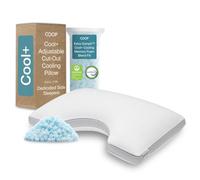 Coop Home Goods Cool+ Oreiller réglable CertiPUR-US/GREENGUARD Gold avec découpe pour Les épaules et Gel rafraîchissant, Coussin de positionnement latéral et Soutien du Cou - King Size