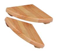 COOPHYA Étagère Murale d'angle Installation Facile, Rangement Polyvalent Forme Éventail en Bois de Caoutchouc 2pcs Style Moderne et Simple pour Salle de Bain ou Chambre