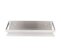 COOPHYA Étagère Murale de Rangement en Acier Inoxydable Argenté, Support Rectangulaire Simple Cuisine et Salle de Bain, pour Organiser Épices et Outils