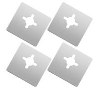 COOPHYA Kit 4 Plaques de Renfort en Acier Inoxydable Argenté pour Réparation de Serrure de Porte, Installation Rapide et Portable, pour Portes de Maisons et Hôtels