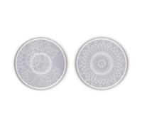 COOPHYA Moule à sous-Tasse DIY en Silicone Rond 2pcs pour Résine Époxy, Surface Lisse et Antiadhésive, pour Présents Faits Main ou Pause Thé