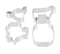 COOPHYA Moules à Biscuits Forme Vache Facile à Nettoyer en Acier Inoxydable Lot de 4 Emporte-pièces Solide pour Cuisson pour Pâtisserie Maison et Fêtes