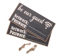 COOPHYA Panneau de Mot de Passe Wifi Style Tableau Noir en Bois Foncé Réutilisable 2pcs Installation Facile pour Chambre D'hôtes ou Café
