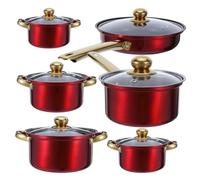 COOPHYA Set de 6 Marmites en Acier Inoxydable Antiadhésives Cuisine Domestique et Commerciale, Chauffage Uniforme, Compatible avec Feux Variés Dont Induction