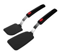 COOPHYA Set de Spatules Flexibles en Silicone en Acier Inoxydable Résistantes Chaleur et Non Déformables Lot de 2 Cuisine Friture