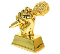 COOPHYA Trophée Micro en Résine Dorée pour Concours de Chant Garçon et Filles, Décoration Créative et Encourageante, pour Cérémonie Scolaire ou Chambre D'garçon et Filles