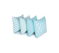 Coordonnées Décoratif Carré Housse de Coussin 4-Pièce Set, Bleu