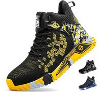 COOU Chaussures de Sécurité Hommes Femme Montante Basket de Sécurité Légère | Chaussures de Travail Embout Acier Protection, Antidérapantes, Confortable, Respirantes, Anti-Perforation en Kevlar