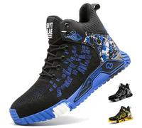 COOU Chaussures de Sécurité Hommes Femme Montante Basket de Sécurité Légère | Chaussures de Travail Embout Acier Protection, Antidérapantes, Confortable, Respirantes, Anti-Perforation en Kevlar