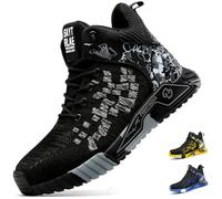 COOU Chaussures de Sécurité Hommes Femme Montante Basket de Sécurité Légère | Chaussures de Travail Embout Acier Protection, Antidérapantes, Confortable, Respirantes, Anti-Perforation en Kevlar