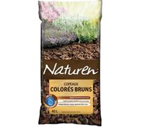 NATUREN NATCOPB - Paillage Copeaux de Bois Colorés Bruns 40 L - Retient l'humidité dans le sol - Garde sa couleur toute l'année - Limite la pousse des mauvaises herbes - Pour massifs, arbres, pots