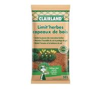 Copeaux de bois nature Limit’herbes - Paillage idéal massifs et plantes fleuries - UAB - 50 L - CLAIRLAND