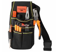 Copechilla Sac a outils electricien Sacs porte-outils avec ceinture Sac a outils noir plusieurs poches,Matériau résistant à l'usure épaissi imperméable à l'eau,Tournevis,pinces,clés,outils à main