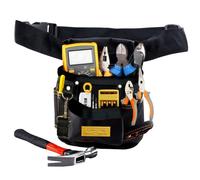 Copechilla sac a outils noir avec ceinture réglable,ultra résistante et professionnelle, Matériel toile Oxford épaissie pour électriciens, techniciens